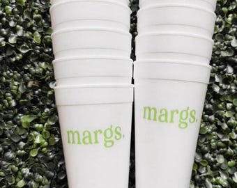 Margs cups/ margarita foam cups/independence day/fourth of July party/ Memorial Day/party in the usa/hooray for the usa