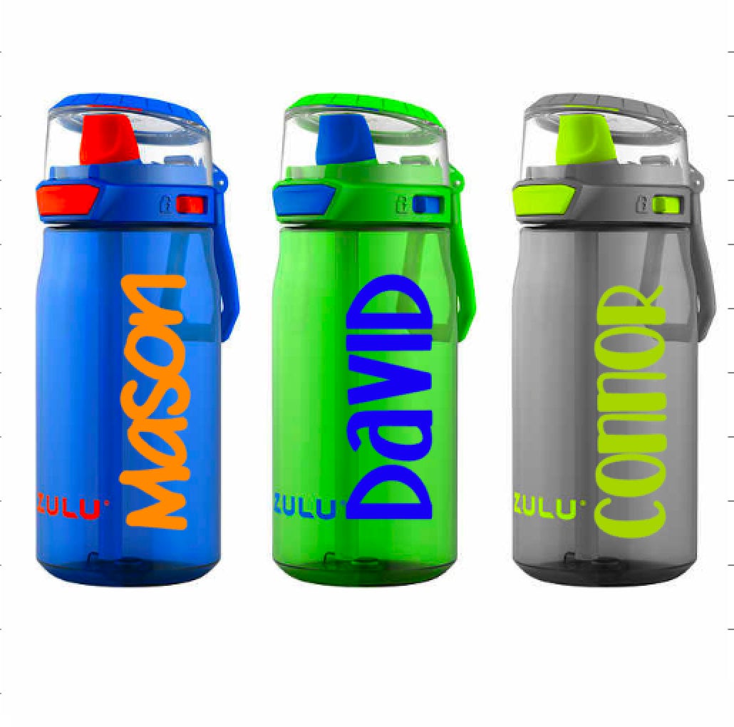 Kids Water Bottle, Back to School, Travel Cup, School Cup, Reusable Water  Bottle, ZULU Brand, Personalized Water Bottle, Sippy Cup 