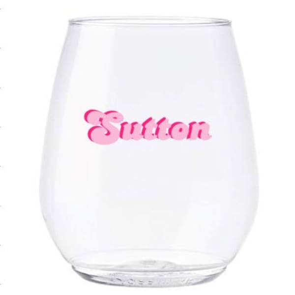 Personalized Plastic Wine Glasses Etsy