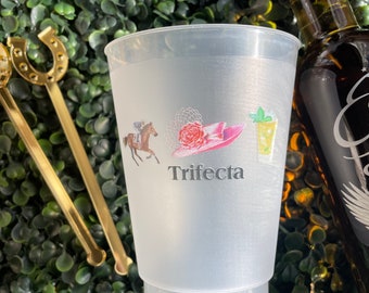 Trifecta frosted bev reusable cups/big hats bets mint juleps
