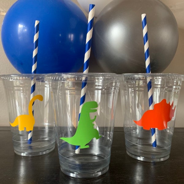 Dinosaur Plastic Cups Etsy