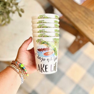 Lake life cups/Lakaholic reusable cups/ set of 6 cups/ boat drinks/ lake drinks/ lake house