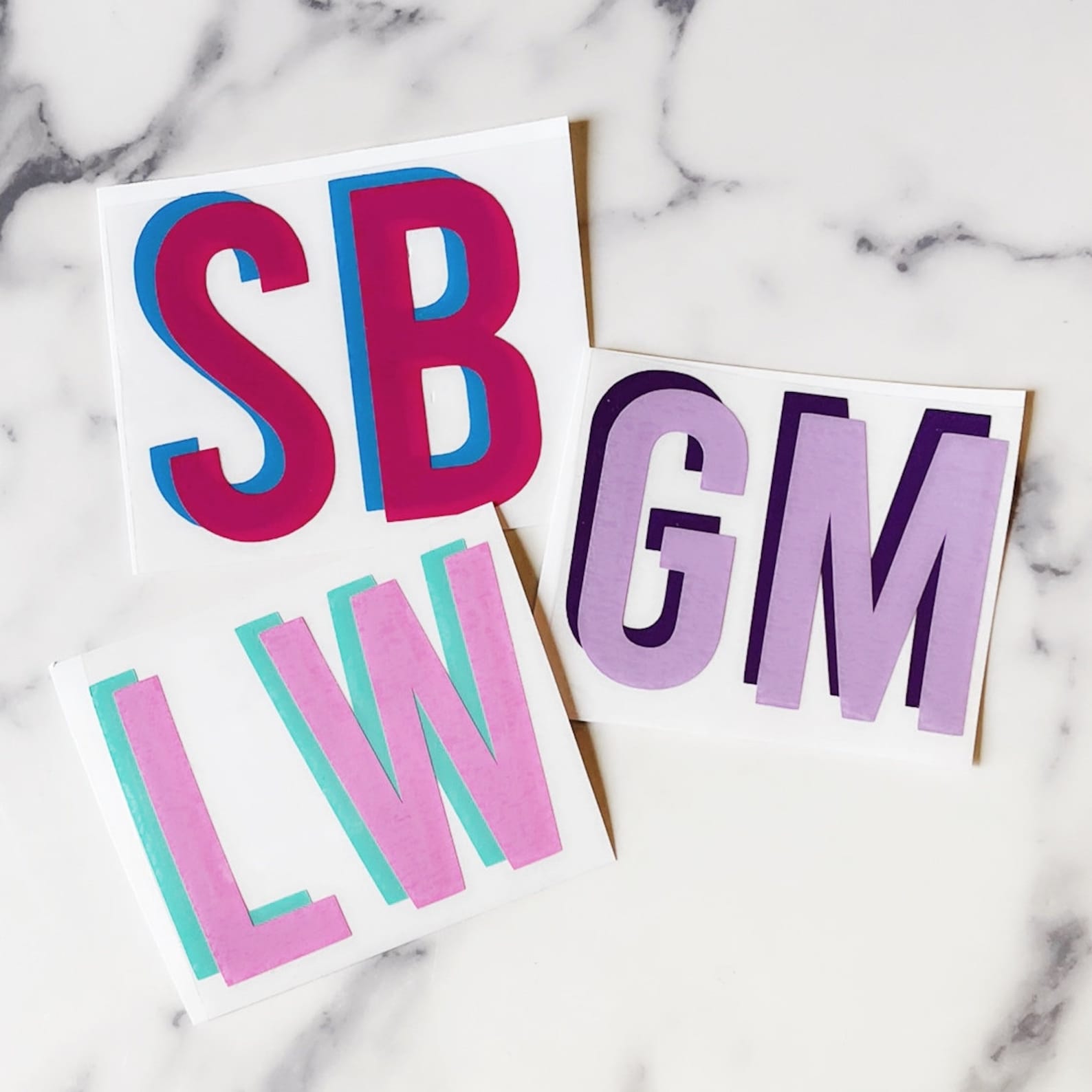 Shadow Block Font Monogram/ Monogram Sticker / Mongram Decal/ Car ...