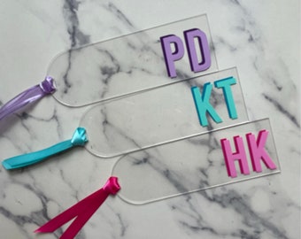 personalized monogrammed bookmark/acrylic bookmark/ kids gift/teacher gifts/ end of year school gift