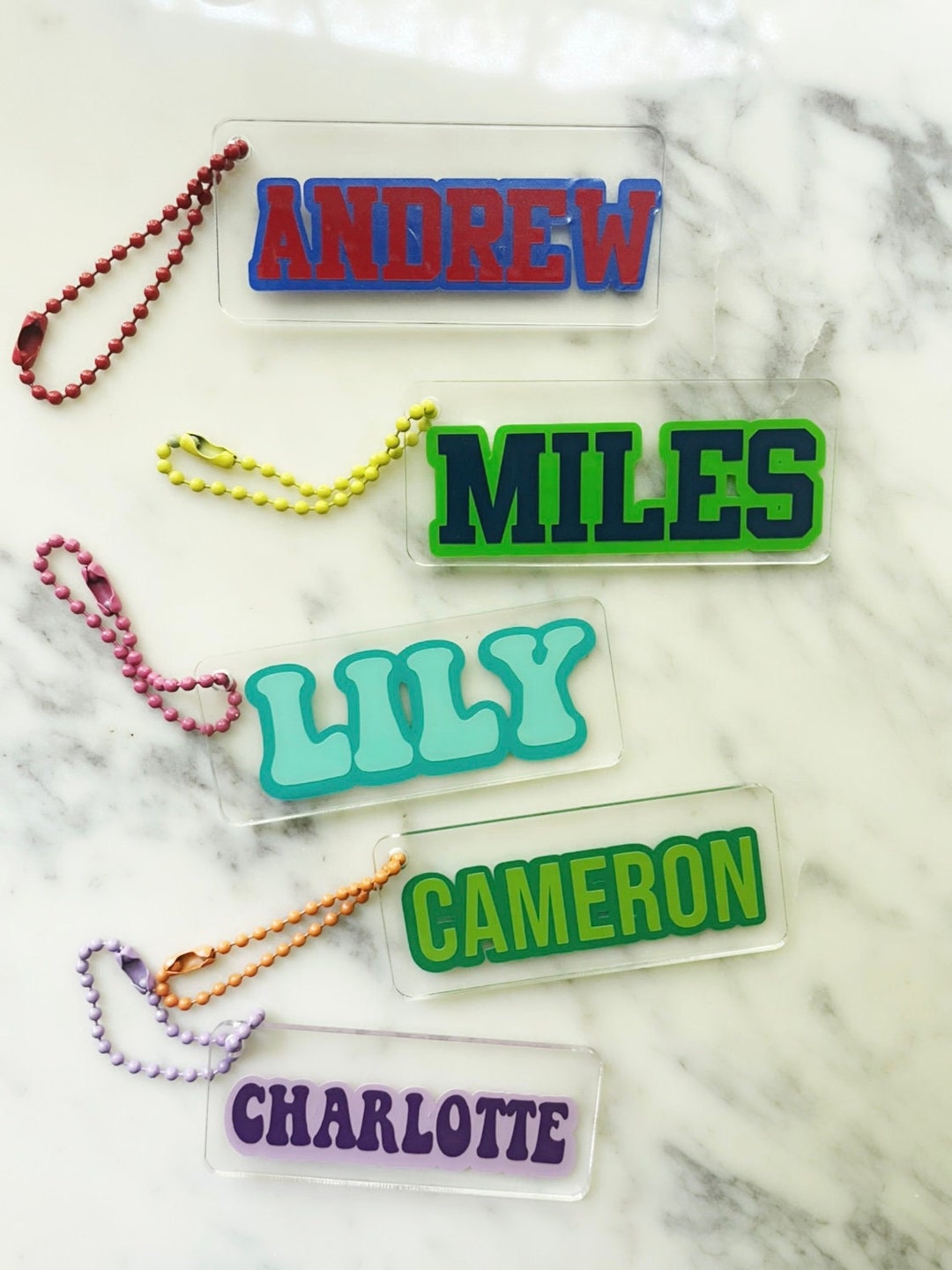 Name Tags/ Acrylic Luggage Tag/ Backpack Tag/keychain Monogram