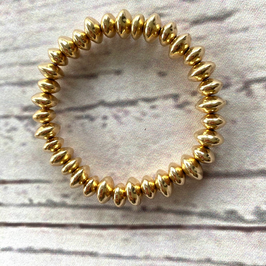 Stretchy Gold Bracelet Stocking Stuffer 21st Birthday Her Etsy