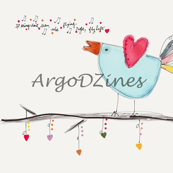 Impression d'art oiseau bleu : toile de citation inspirante - décoration d'oiseau lunatique