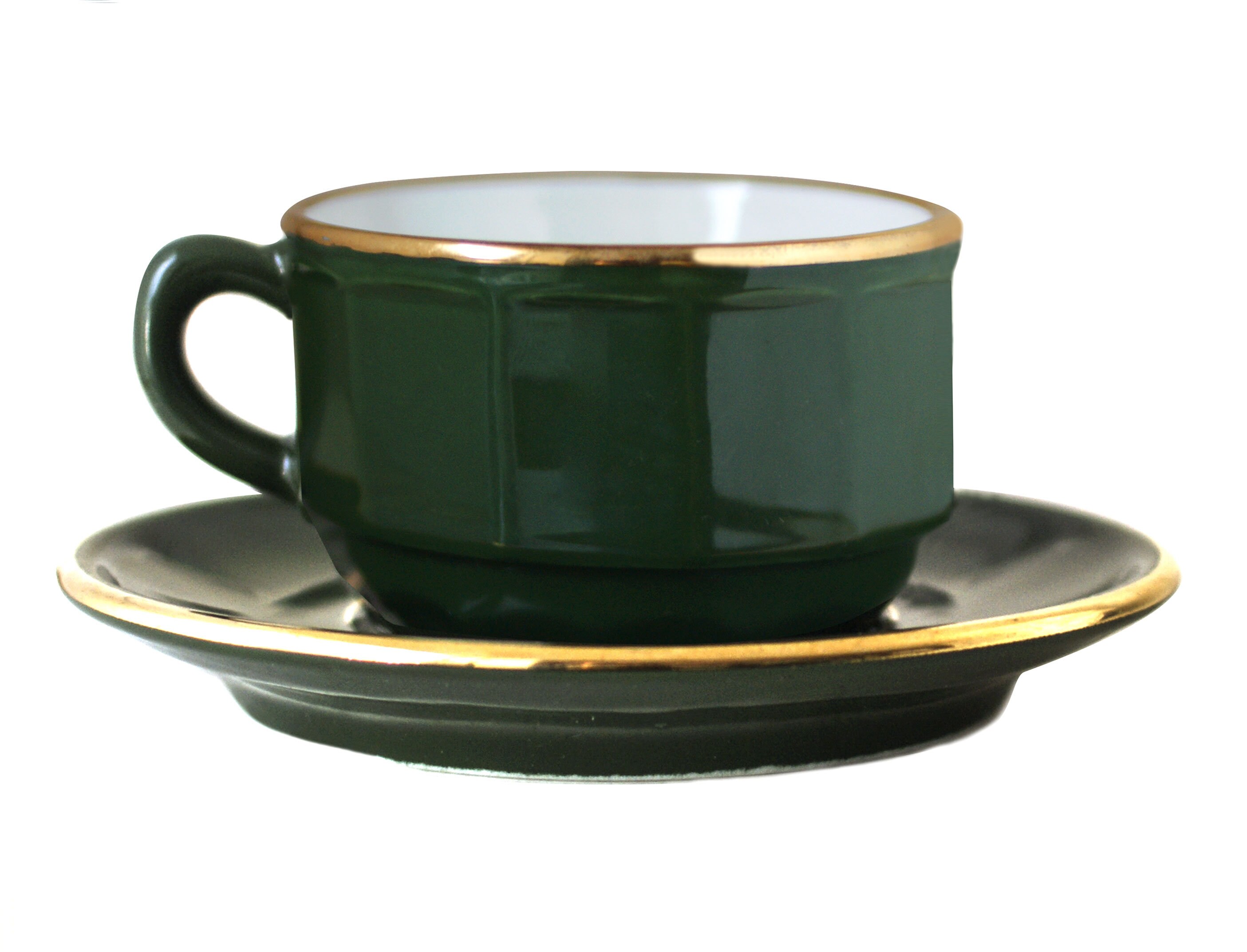 Apilco Green Coffee Cup Set Apilco Flora Bistro Ware Green Etsy