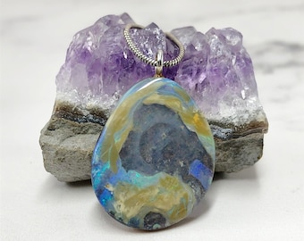 One of a kind Boulder Opal Pendant Necklace