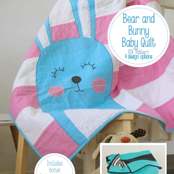 Bear and Bunny Baby Quilt Pattern PDF