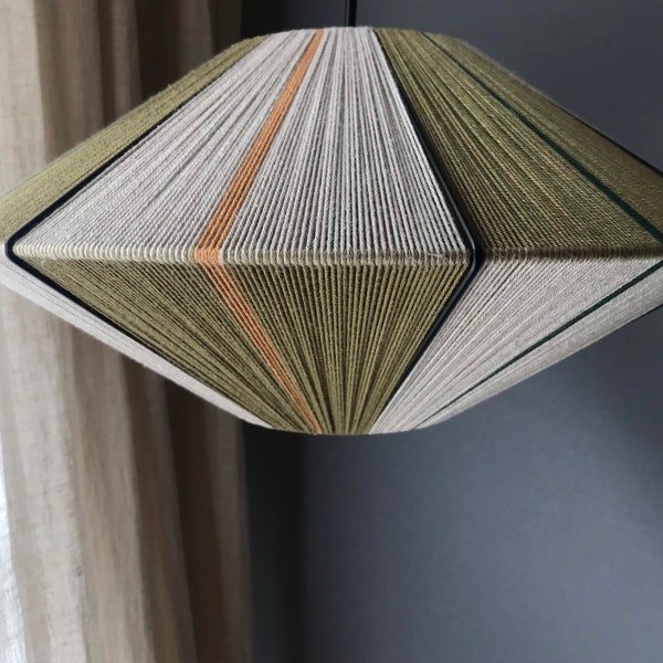 SOLD- Cotton yarn wrapped lampion wire lampshade