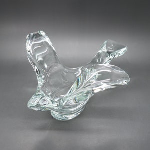 Vintage Thick Crystal or Clear Glass Bird Pipe Holder / Rest / Stand /Ashtray / Decorative / Trinket – Estate Piece