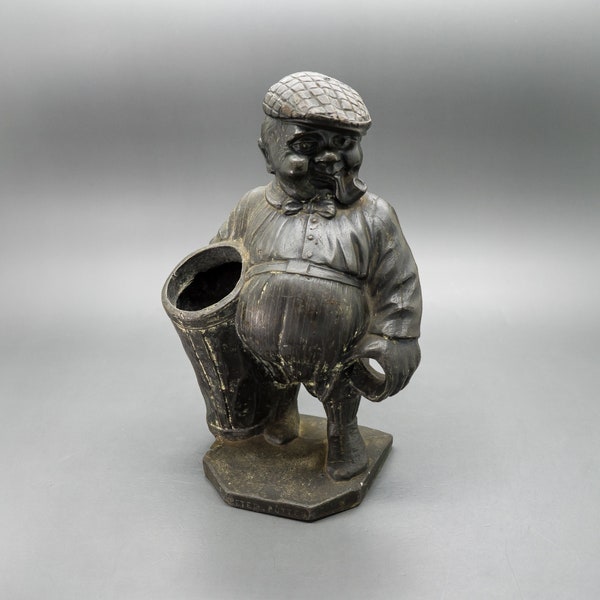 Antique (1925) Spelter Metal “Peter Putter” Statue – Pipe Holder or Whatever you Come up With  – Cool Decorative Piece