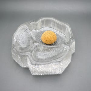Large Vintage Pukeburg Glassworks Crystal Pipe Knocker Ashtray / Double Pipe Holder / Rest / Stand From Sweden – With Extra Paperweight