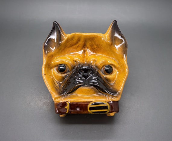 アンティーク雑貨 Vintage Chalkware Bulldog ASHTRAY 1930s アンティーク雑貨 Vintage Chalkware Bulldog ASHTRAY 1930s