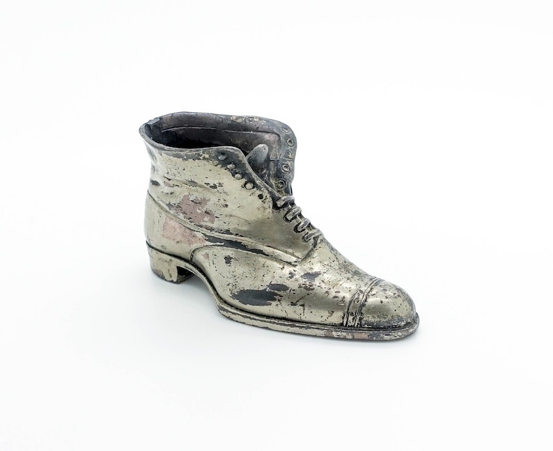 Jennings Brothers Silver Plated Boot Ashtray Match Holder Pin Cushion Pipe Cleaner Holder Trinket Dish