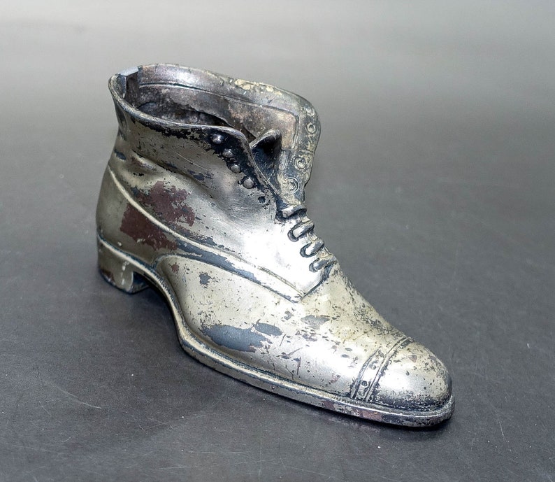 Jennings Brothers Silver Plated Boot Ashtray Match Holder Pin Cushion Pipe Cleaner Holder Trinket Dish