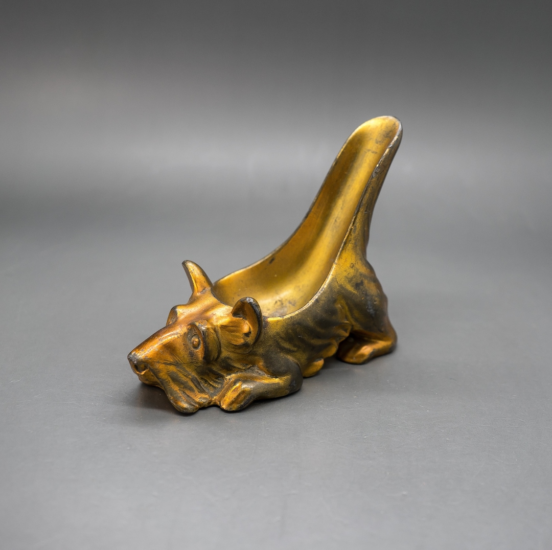 Vintage 1920’-1930’s Ronson Brass Scottie Estate Pipe Rest / Holder ...