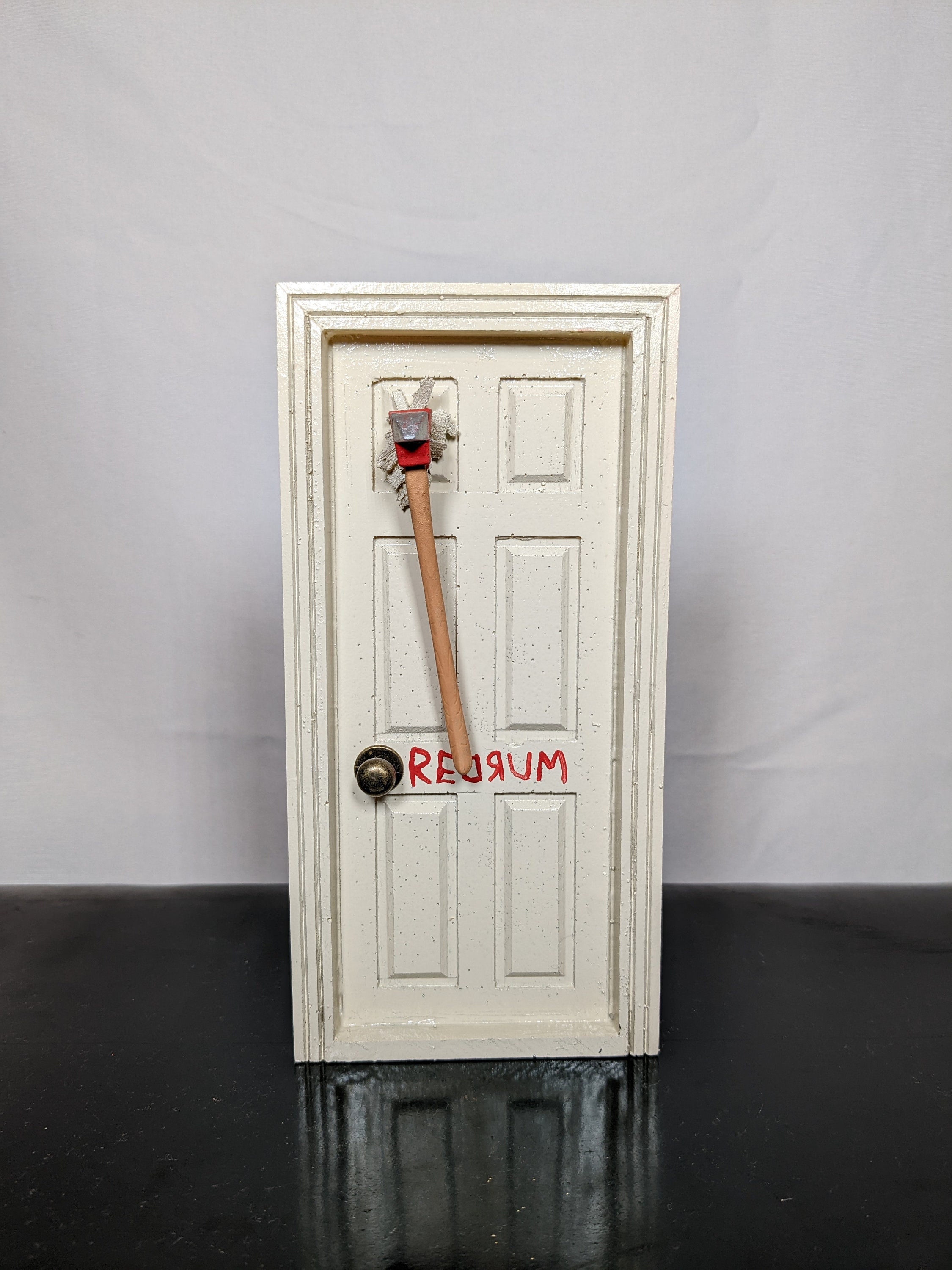 Framed Realistic 3D THE SHINING REDRUM Door Replica Diorama 