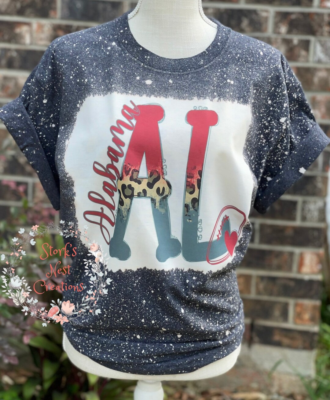 ALABAMA Bleached Shirt / College Football Shirt / Custom Shirts / Gift