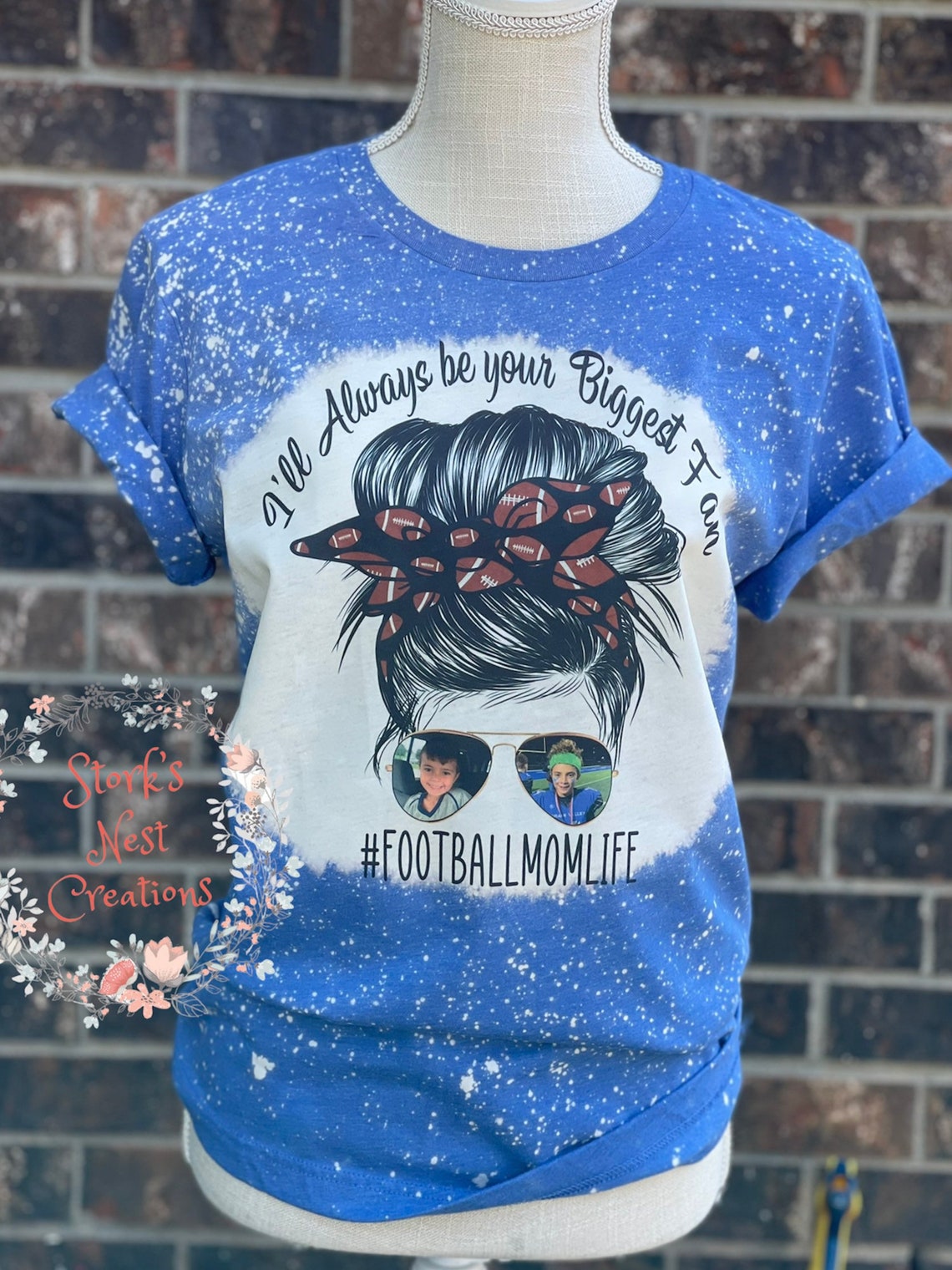 FOOTBALL MOM Messy Bun Bleached Shirt / Sports Mom / Custom Etsy