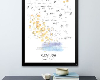 Tangled Lanterns Wedding Guest Book Alternative: Fairytale Guestbook