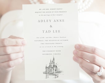 Wedding Invitations Disney World Cinderella Castle, Fairytale Wedding, Invite, Disney Inspired (Set of 10 Online RSVP Card & Invitations)
