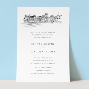 Savannah Wedding Invitation: Renaissance Skyline, Georgia Destination