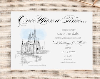 Disney World Save the Dates, Save the Date, Fairytale Wedding, Cinderella's Castle, Orlando Wedding Save the Date Cards (set of 25 cards)