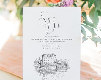 Waterman Grille, Providence, Save the Date Cards, Wedding Save the Dates, STD, Rhode Island Weddings, RI, Venue (set of 25)