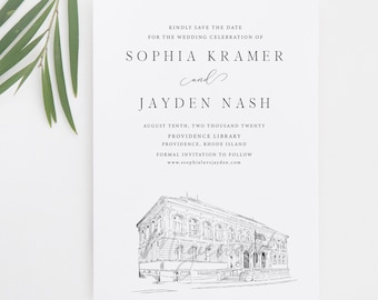 Providence Public Library Save the Date Cards: Rhode Island Wedding (Set of 25)