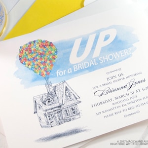UP House Bridal Shower Invitations: Fairytale Theme, Set of 25