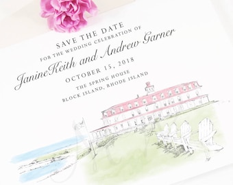 Block Island Save the Dates, Rhode Island Save the Date, Newport Wedding, Save the Date Cards, STD, Wedding  (set of 25 cards)