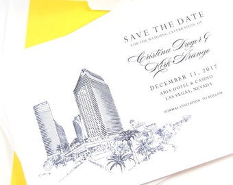 Cosmopolitan Hotel Las Vegas Save the Dates, Destination Wedding Save the Date, Las Vegas Wedding, Venue STD (set of 25 cards and envelopes)