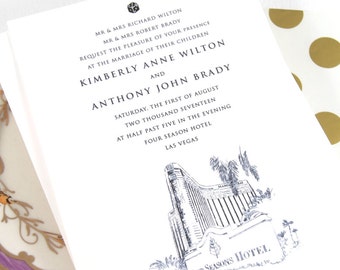 Four Seasons Las Vegas Wedding Invitation Set: Skyline Design