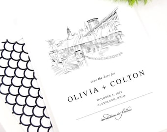 Ohio Map Save the Date Template QUINN Ohio Save the Date Postcard Columbus Save the Date Printable Instant DIY Cleveland Save the Date