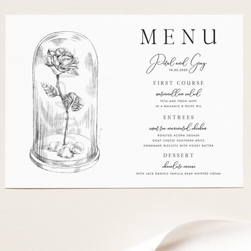 Beauty and the Beast Menu Cards Fairytale Wedding Day of Etsy