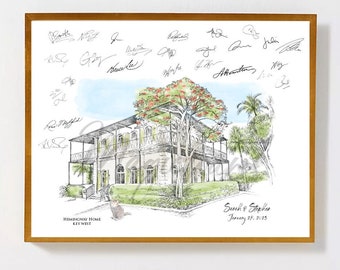 Hemingway Home Key West Wedding Alternative Guest Book, Key West Wedding, Guestbook, Wedding Guestbook, Wedding, FL, Venue, House