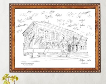 Providence Public Library Wedding Alternative Guest Book, Rhode Island Guestbook, RI, Wedding Guestbook, Wedding, Venue