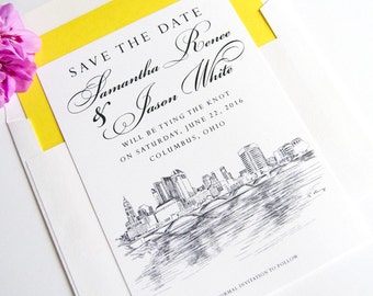 Ohio Map Save the Date Template QUINN Ohio Save the Date Postcard Columbus Save the Date Printable Instant DIY Cleveland Save the Date