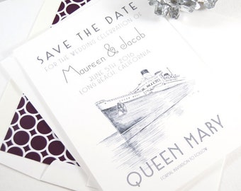 The Queen Mary, Long Beach Save the Date Cards (set of 25 cards)