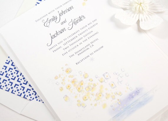 Tangled Disney Inspired Fairytale Wedding Invitation Etsy