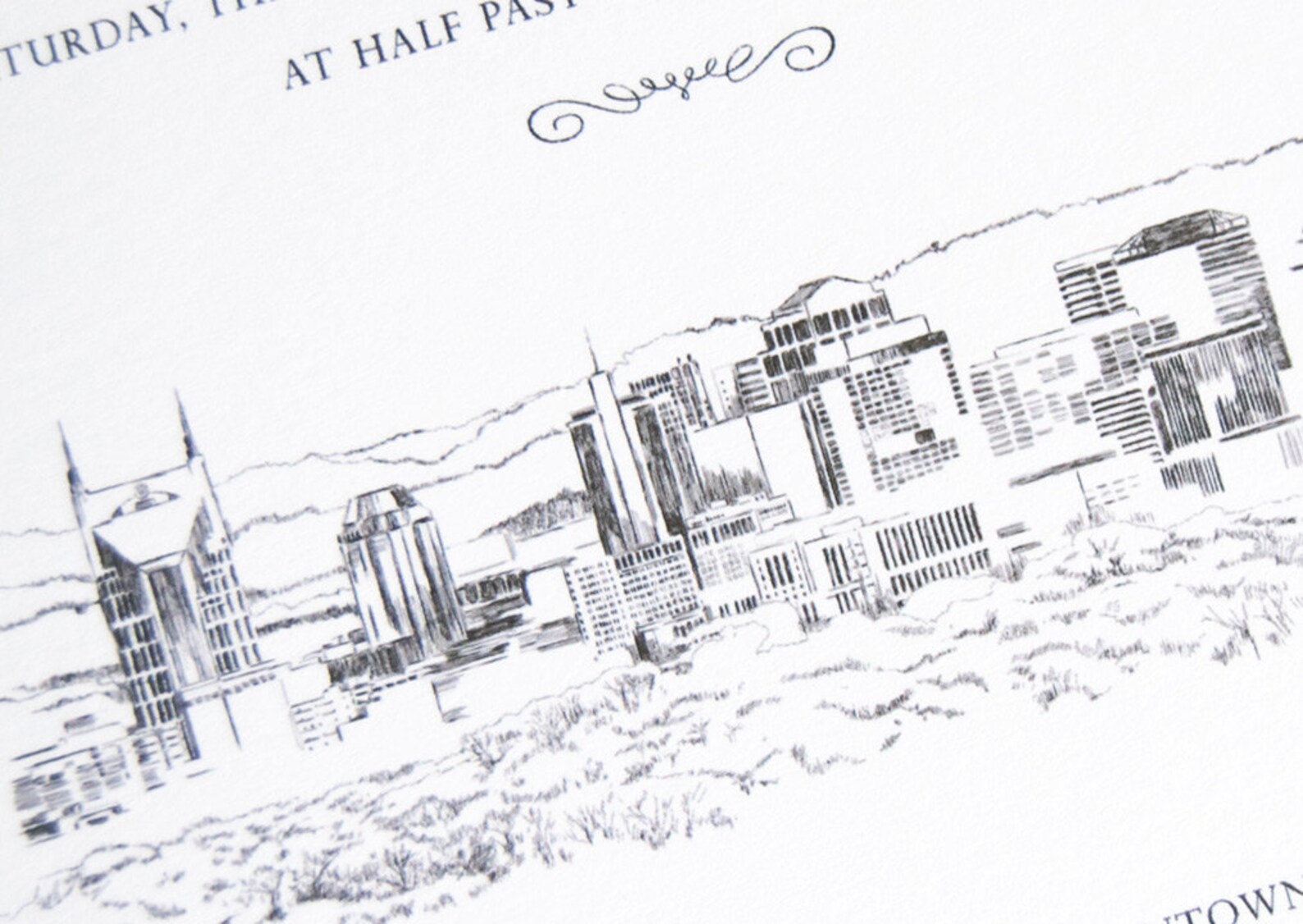 Nashville Wedding Invitations Nashville Skyline Wedding Etsy