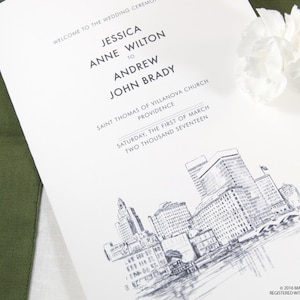 Providence Skyline Wedding Programs (set of 25 cards)