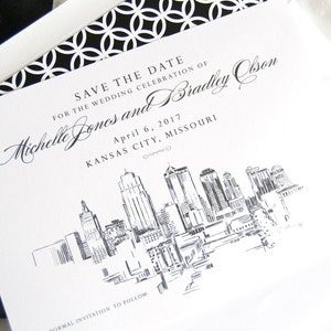 Kansas City Skyline Save the Dates (set of 25 cards)