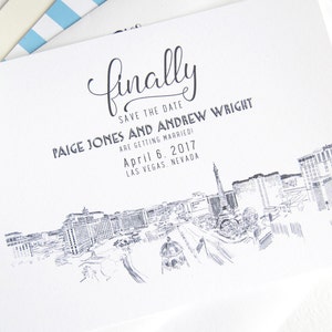 Las Vegas Skyline Destination Wedding Save the Date Cards, STD, Save the Dates (set of 25 cards)
