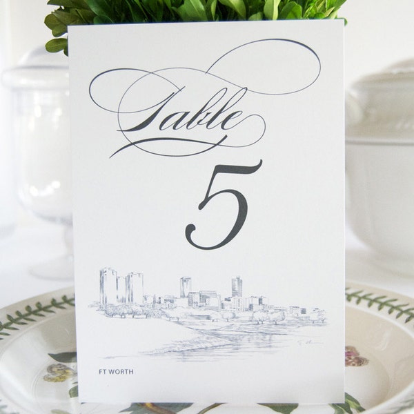 Fort Worth Skyline Table Numbers (1-10)