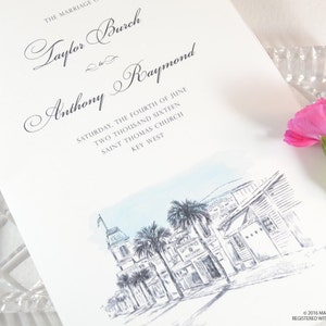 Key West Skyline Destination Wedding Programs (set of 25 cards)