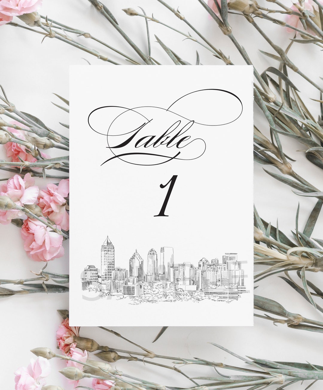 Atlanta Skyline Table Numbers, Atlanta Wedding Tables, Reception ...