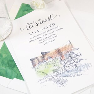 Wynn Hotel Las Vegas Skyline Rehearsal Dinner Invitations (set of 25 cards)